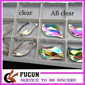 sew on S shape crystal glass stone for garment decoration