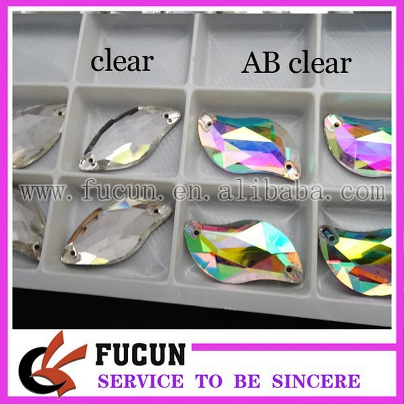 sew on S shape crystal glass stone for garment decoration