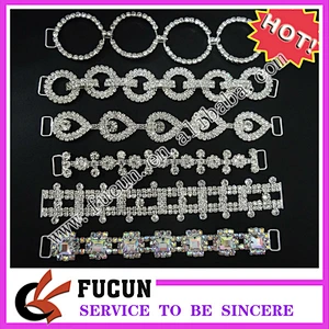 Alibaba crystal rhinestone bikini/swimwear connectors/Rhinestone connector hot sell
