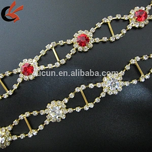 plating gold 8 shape rhinestone oktant trimming for decoration
