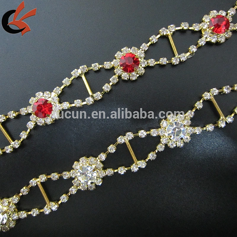 plating gold 8 shape rhinestone oktant trimming for decoration