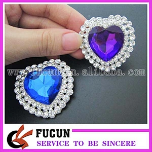 purple heart crystal rhinestone brooch