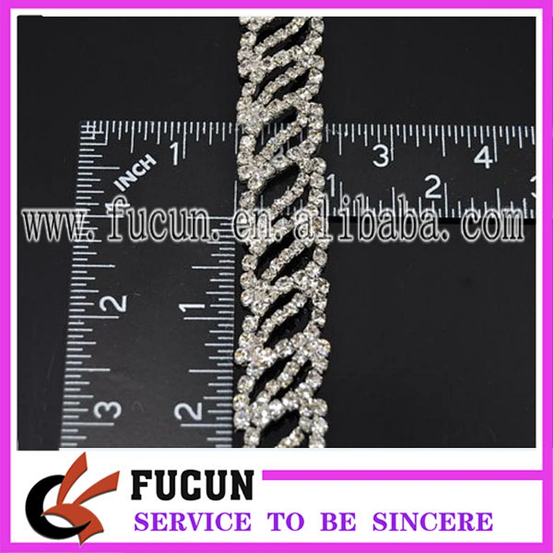 Flat back Crystal Trims Rhinestones Type and Garment,Shoes,Bags Use Crystal Chain Trims for Wedding