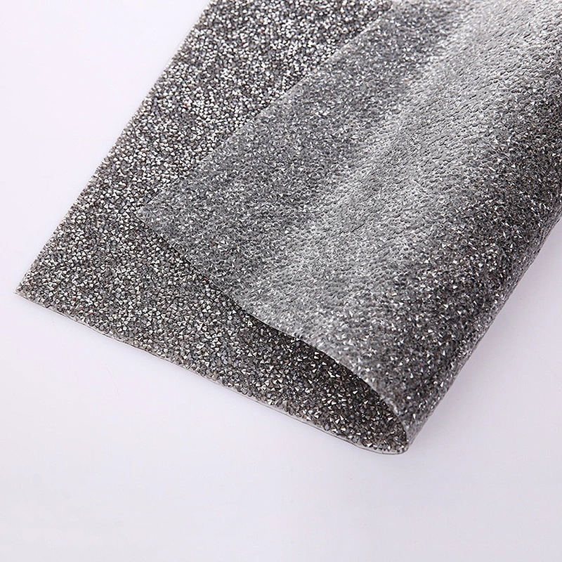 Various colors rhinestone black diamond and crystal hotfix rhinestone mesh sheet