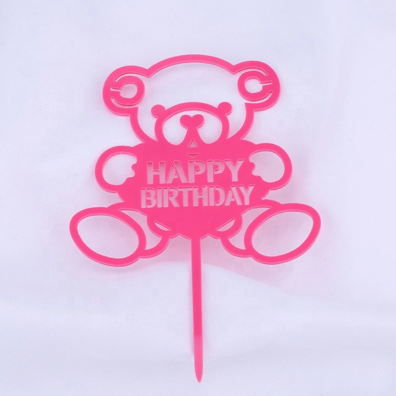 Hot selling custom multicolor cake accessory cake topper acrylic for happy birthday decoration