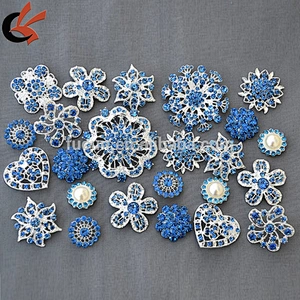 Silver Plated Rhinestone Small Flower Bouquet Wedding Party Brooch Pin