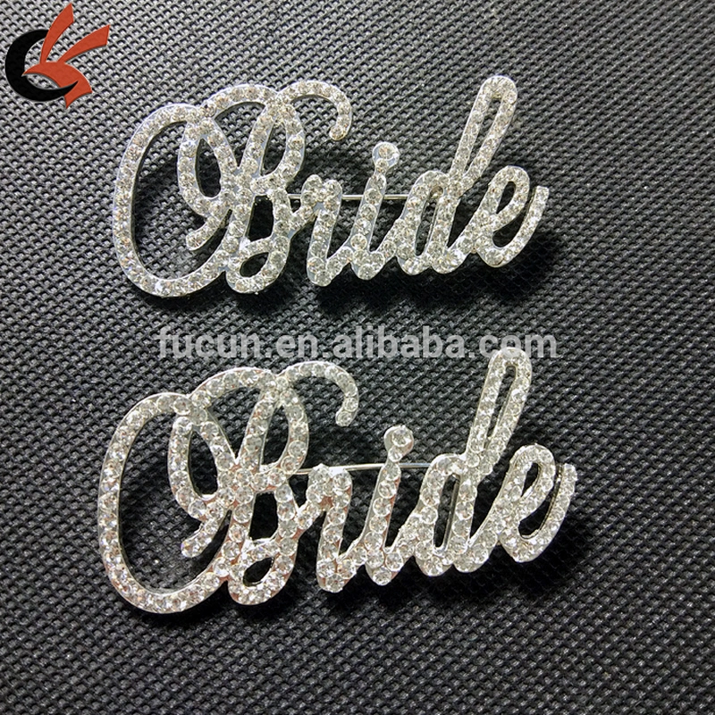 Jewelry Custom wedding crystal rhinestone Silver Plated Brooch