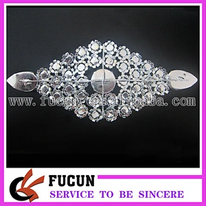 wholesale 18.5*8cm sew on rhinestone appliques for bride wedding