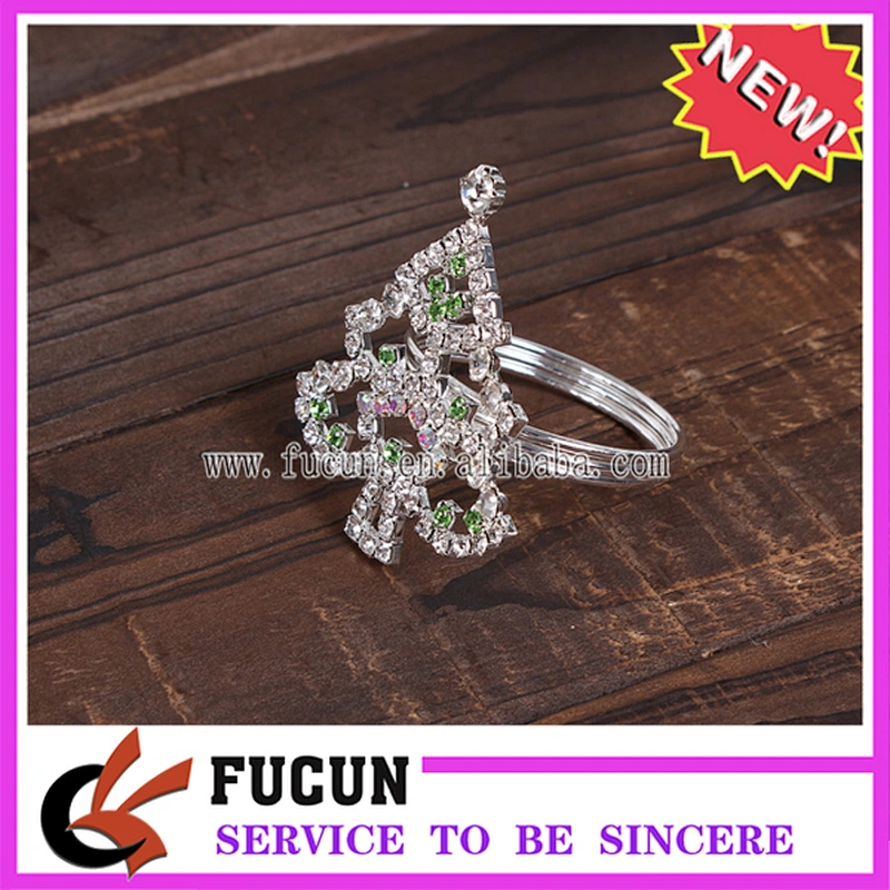 2018 Customs Christmas Gifts Rhinestone Table Napkins Christmas Trees Napkin Ring