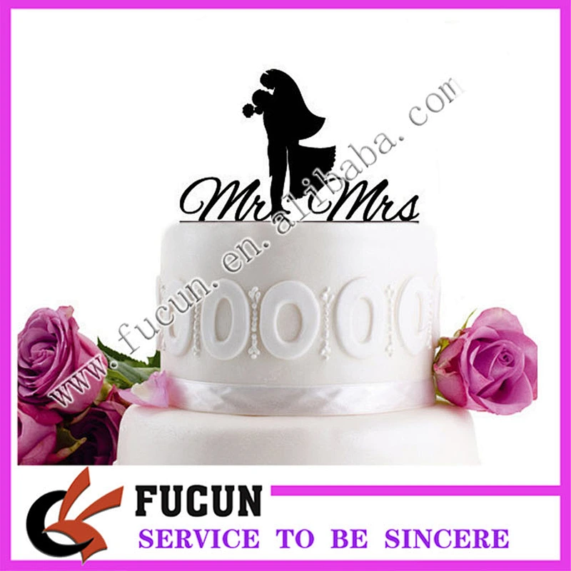 Acrylic Goold Glitter Mr & Mrs Engagement Wedding Cake Topper