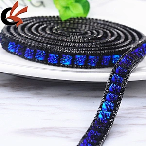 hot fix strass strip iron on crystal mesh trim for clothing shoes buckle