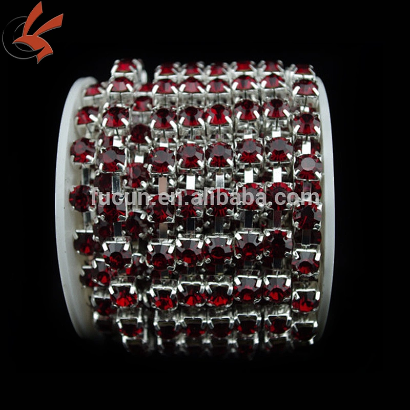 plating silver SS28 milt- colour sparse rhinestone cup chain