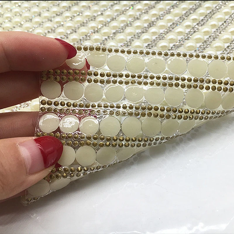 new design 24*40cm fashion bridal  hot fix rhinestone crystal mesh for garment decoration