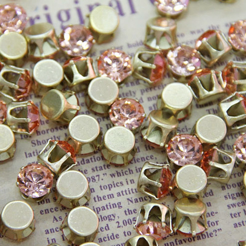 4mm 6mm 8mm 10mm gold claw setting crystal rhinestones beads wholesale