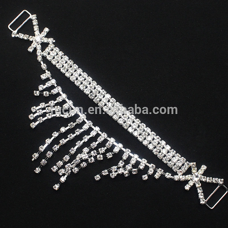 GOLD multi chain crystal rhinestone bikini connectors