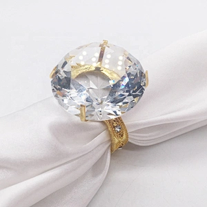 fashion metal holder crystal rhinestone diamond napkin ring for weddings