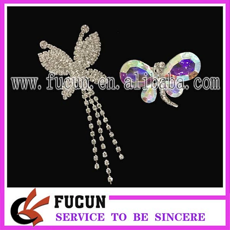 Newly trendy design crystal insect AB dragonfly shape rhinestone brooch for sell