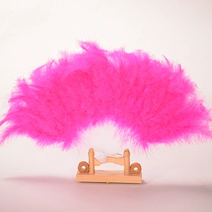 wholesale New Costume colorful ostrich feather fan for Wedding Occasion