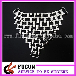 wholesale mesh shape crystal G string jewels back rhinestone connectors