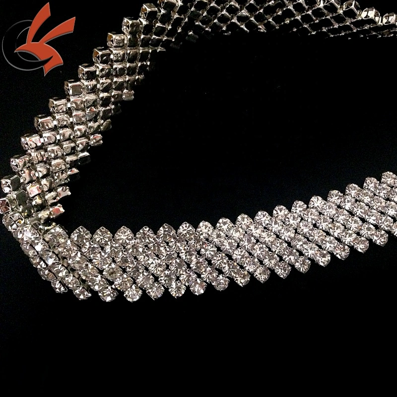 Craft Rhinestones Crystal Chain Trim Costume Applique Ribbon Trim