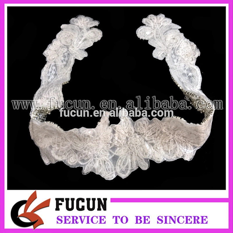 Gorgeous Bridal Applique Pearl Diamante Applique Beaded Motif Rhinestone Trim