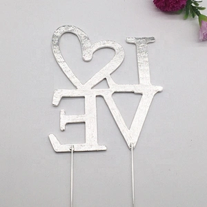 Party supplies decorative wedding love shaped cake topper frozen cake topper