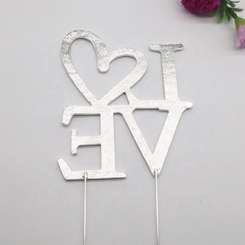Party supplies decorative wedding love shaped cake topper frozen cake topper