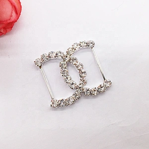 Silver rhinestone bikini accessories crystal channel connector for competition suit