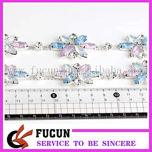 unique costume applique color AB rhinestone trims