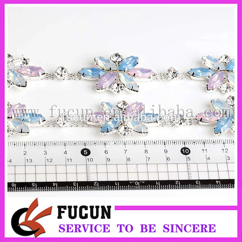 unique costume applique color AB rhinestone trims