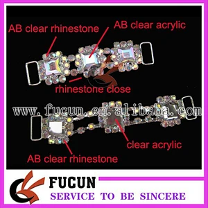 AB Aurora Big Square Rhinestone Chain Connector for Competition Bikini