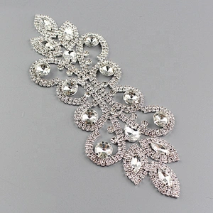 Decorative DIY wedding dress sewing clothing crystal applique rhinestone patches