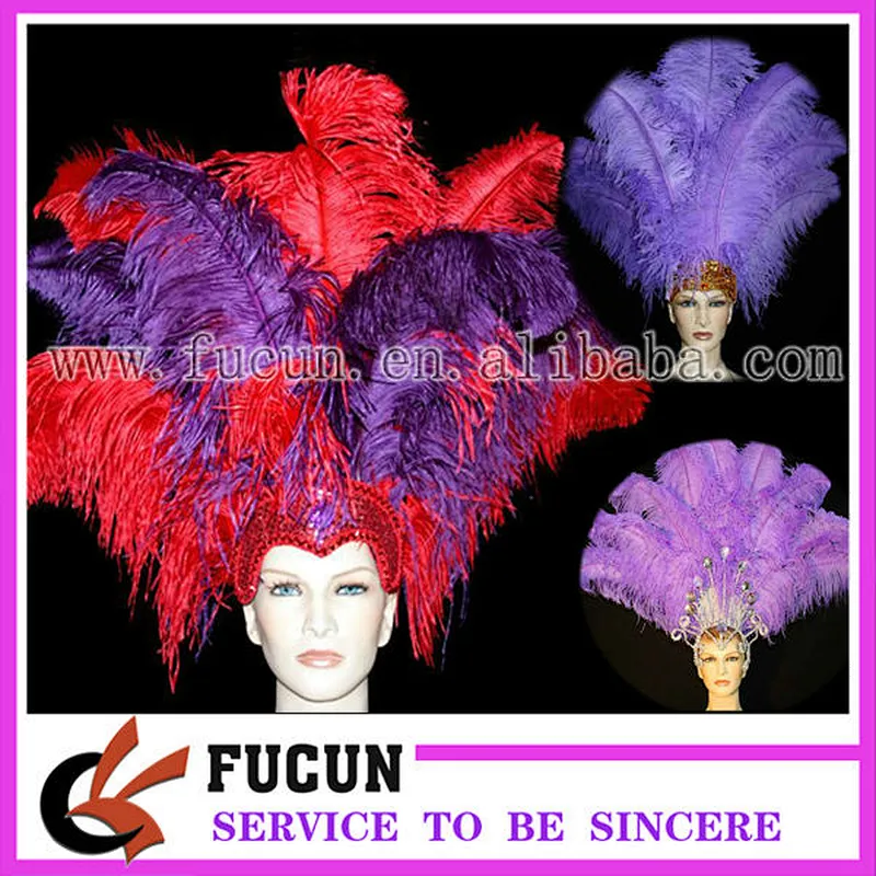 high quality headwear decorative hair extension ostrich feather backpieces natural ostrich feather