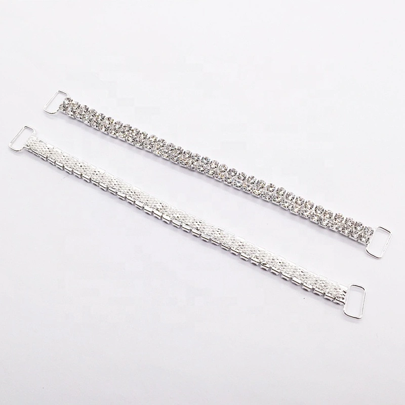 diamante 2 rows design rhinestone crystal clear bikini connector for swimsuit