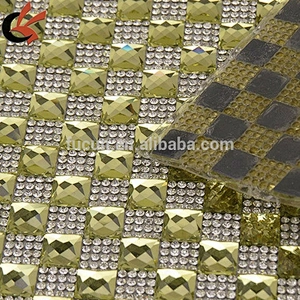 40*24cm hot fix crystal rhinestone mesh for shoe decoration