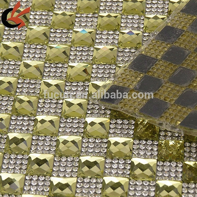 40*24cm hot fix crystal rhinestone mesh for shoe decoration