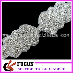 Wedding Rhinestones Applique/Bridal Sash Appliques/Rhinetones Trimming hand embroidery designs