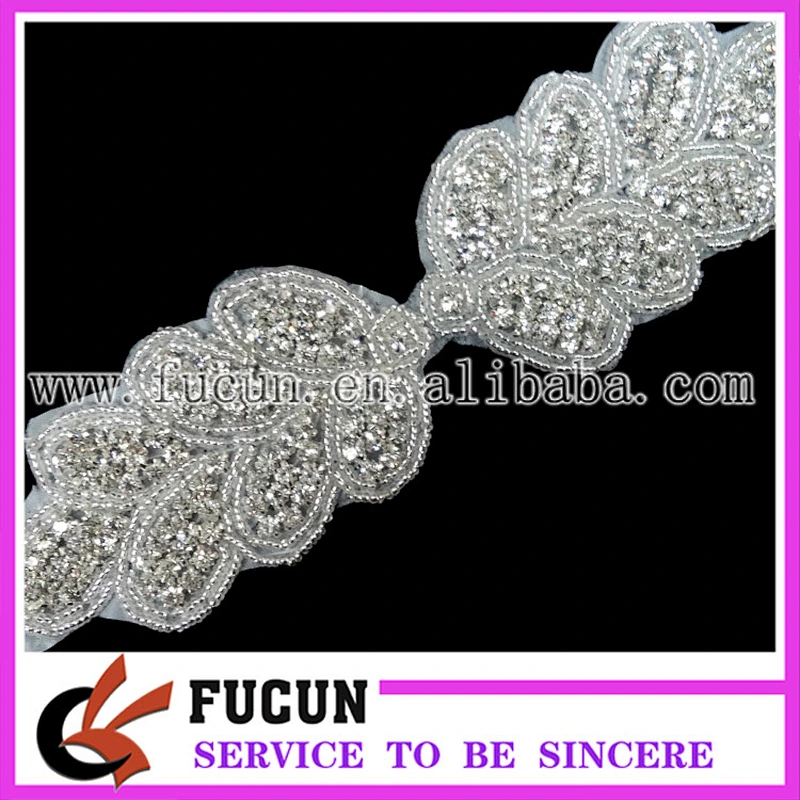 Wedding Rhinestones Applique/Bridal Sash Appliques/Rhinetones Trimming hand embroidery designs