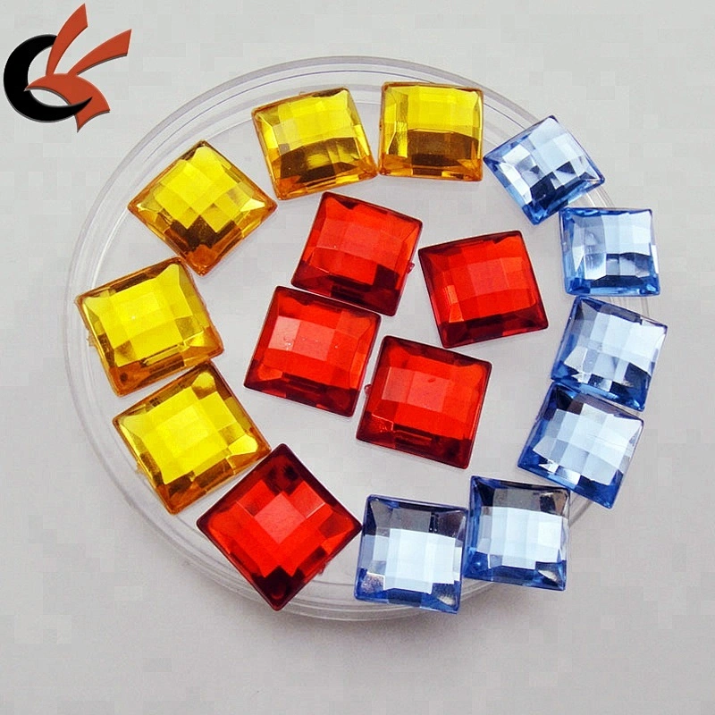 square shape acrylic sew on stones