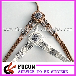 Latest fancy ladies shoes upper/sandal accessories from Guangzhou shoes material market