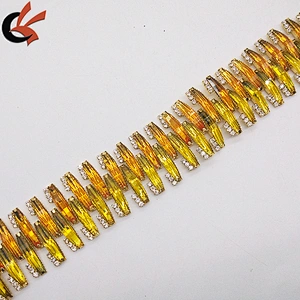 DIY Costume Sew On Gold Metal Custom resin color rhinestone trimming