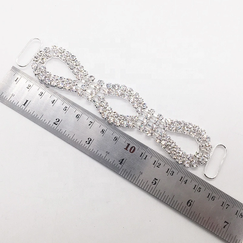 Hot Sale Wholesale Decorative Silver Rhinestone Bikini Connector for Swimsuit
