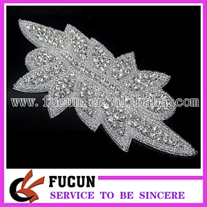 Clear Rhinestone Crystal Wedding Bridal Dress Applique