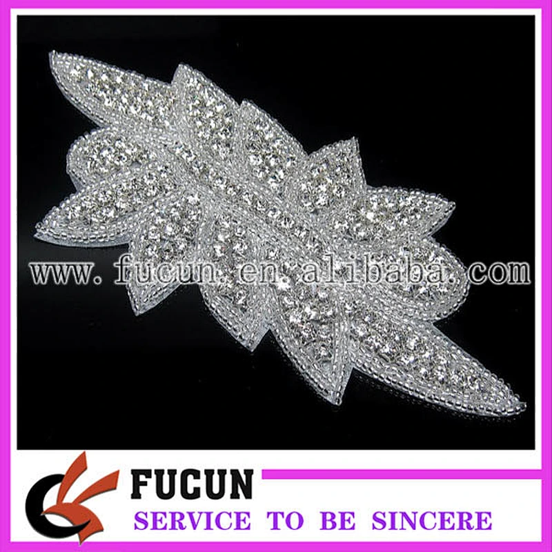 Clear Rhinestone Crystal Wedding Bridal Dress Applique