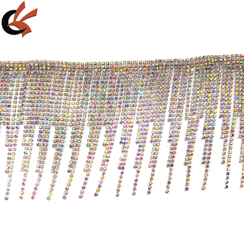 Wholesale DIY Costume Appliques AB Rhinestone Trim in The Yard