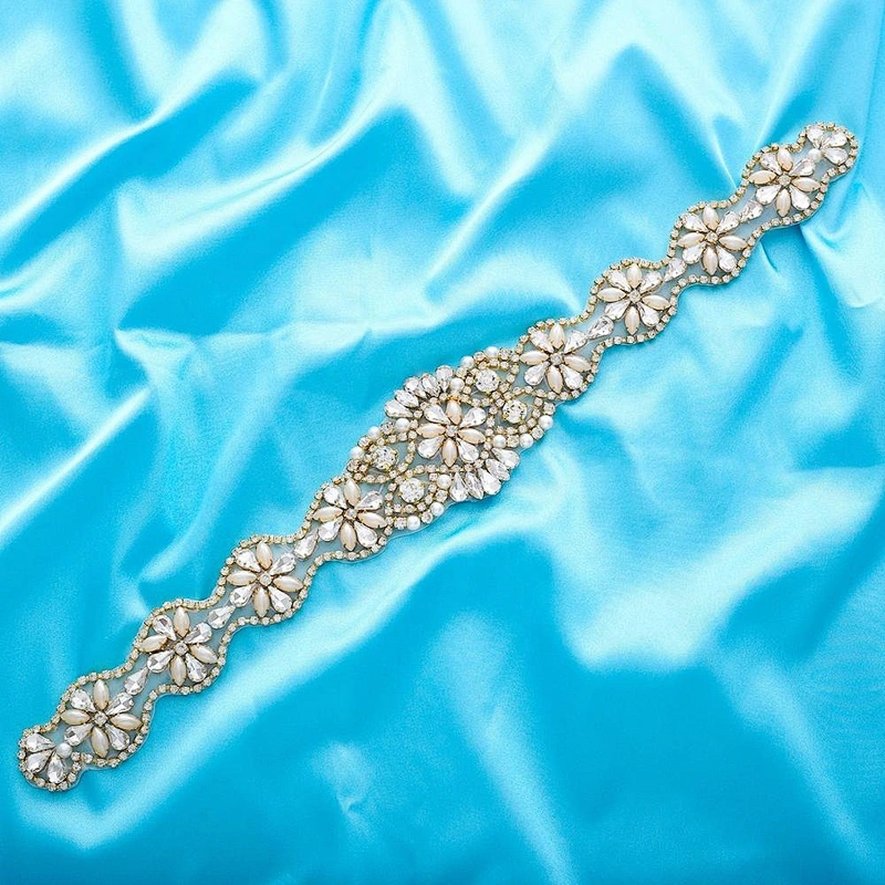 2019 top Sale Decorations Sew On Rhinestone Trimming /rhinestone Applique For Wedding Dress