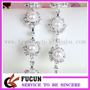 Sparkle Clear Crystal Pearl Costume Applique Sewing Rhinestone Trim