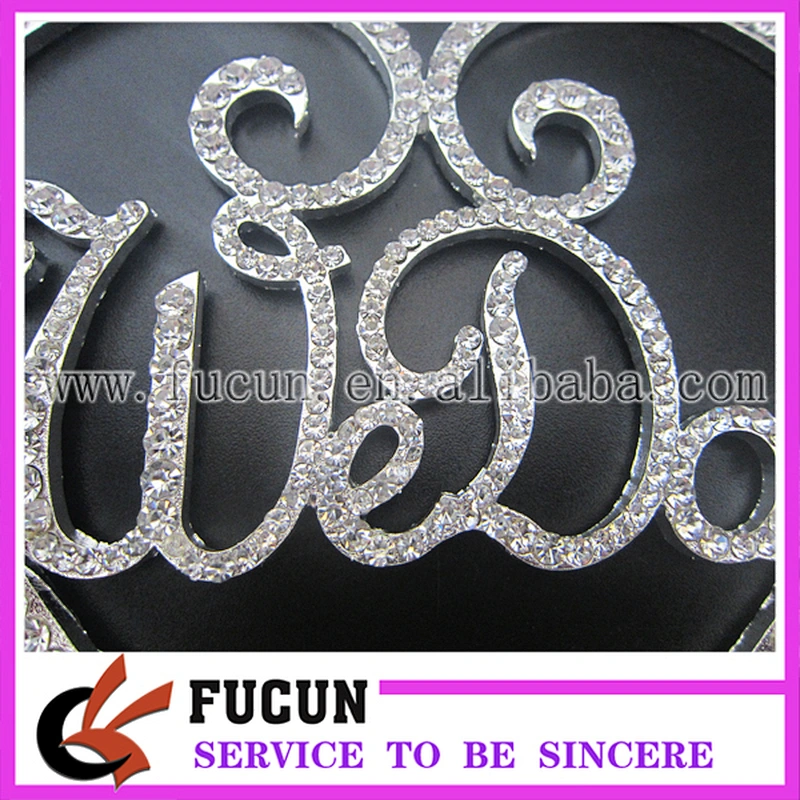Personalized crystal rhinestone We do wedding vows Cake Topper