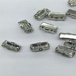 cheap price garment accessories loose rectangle crystal with silver claws sew on rhinestone claw setting