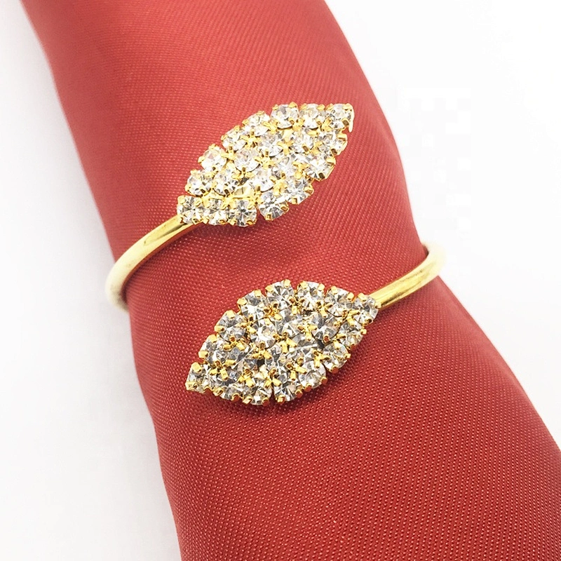 Stocked Crystal Feature Cheap Simple Style Napkin Rings for Wedding